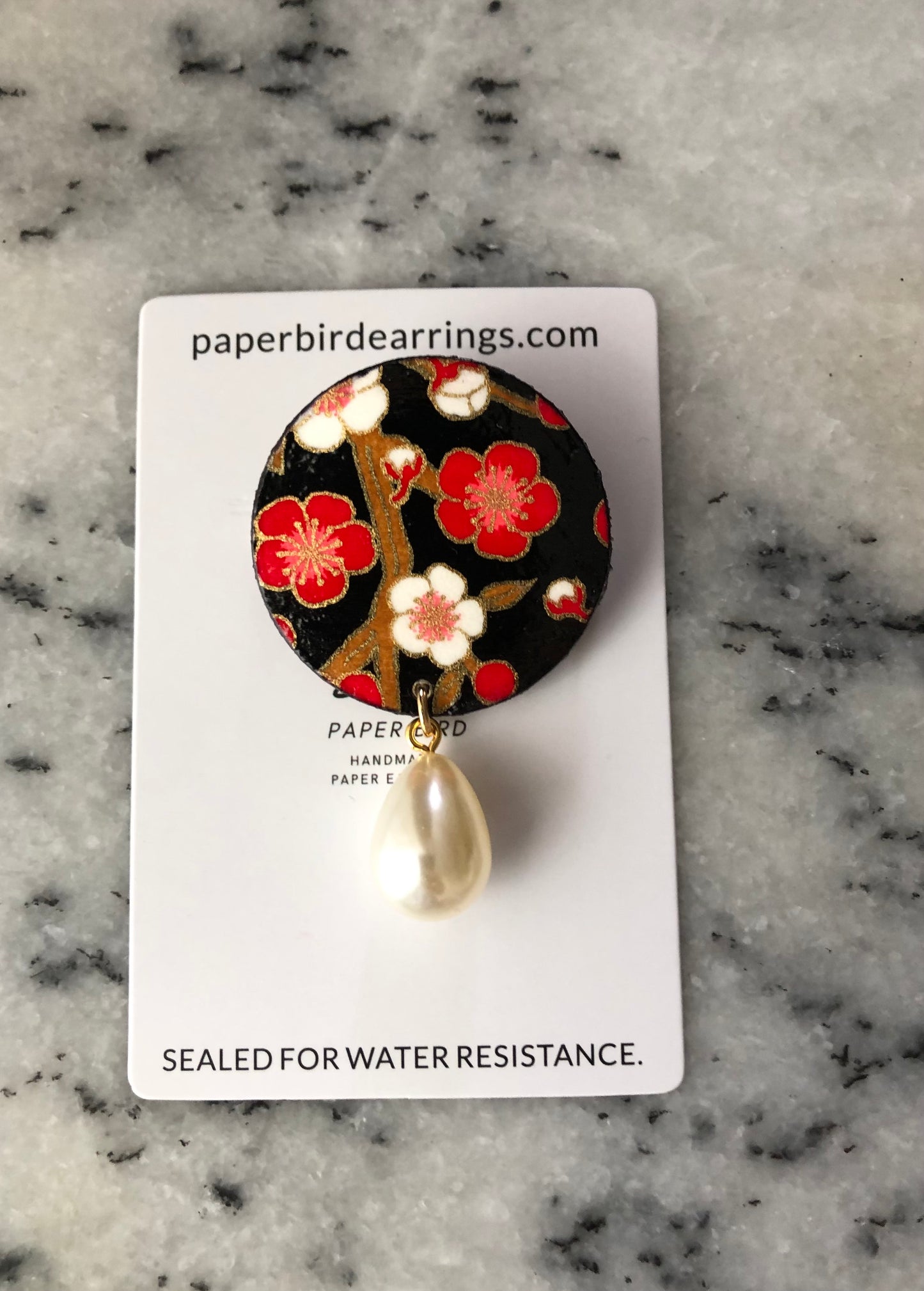 Black & Pearl Brooch.