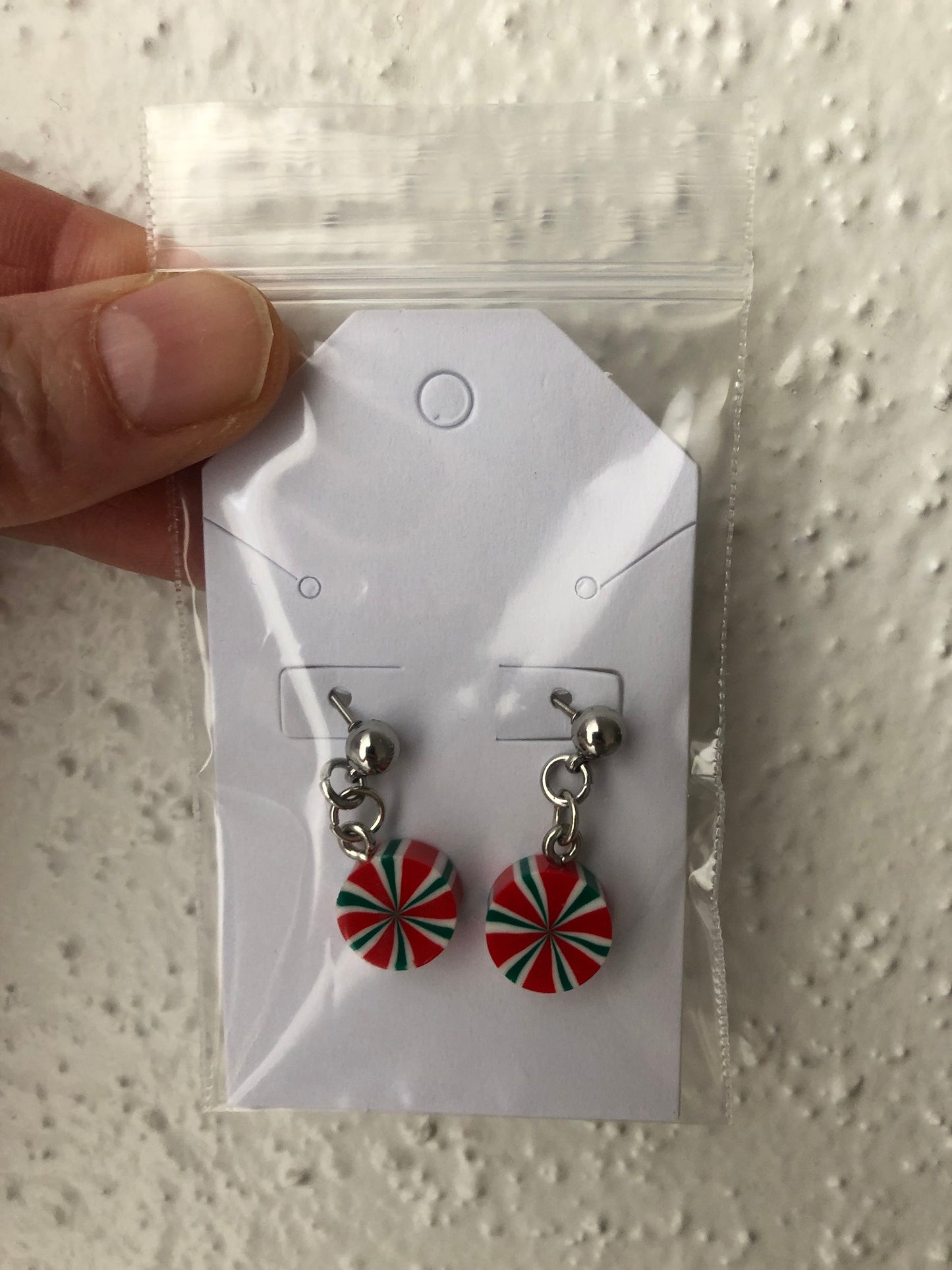 Christmas peppermint candy earrings