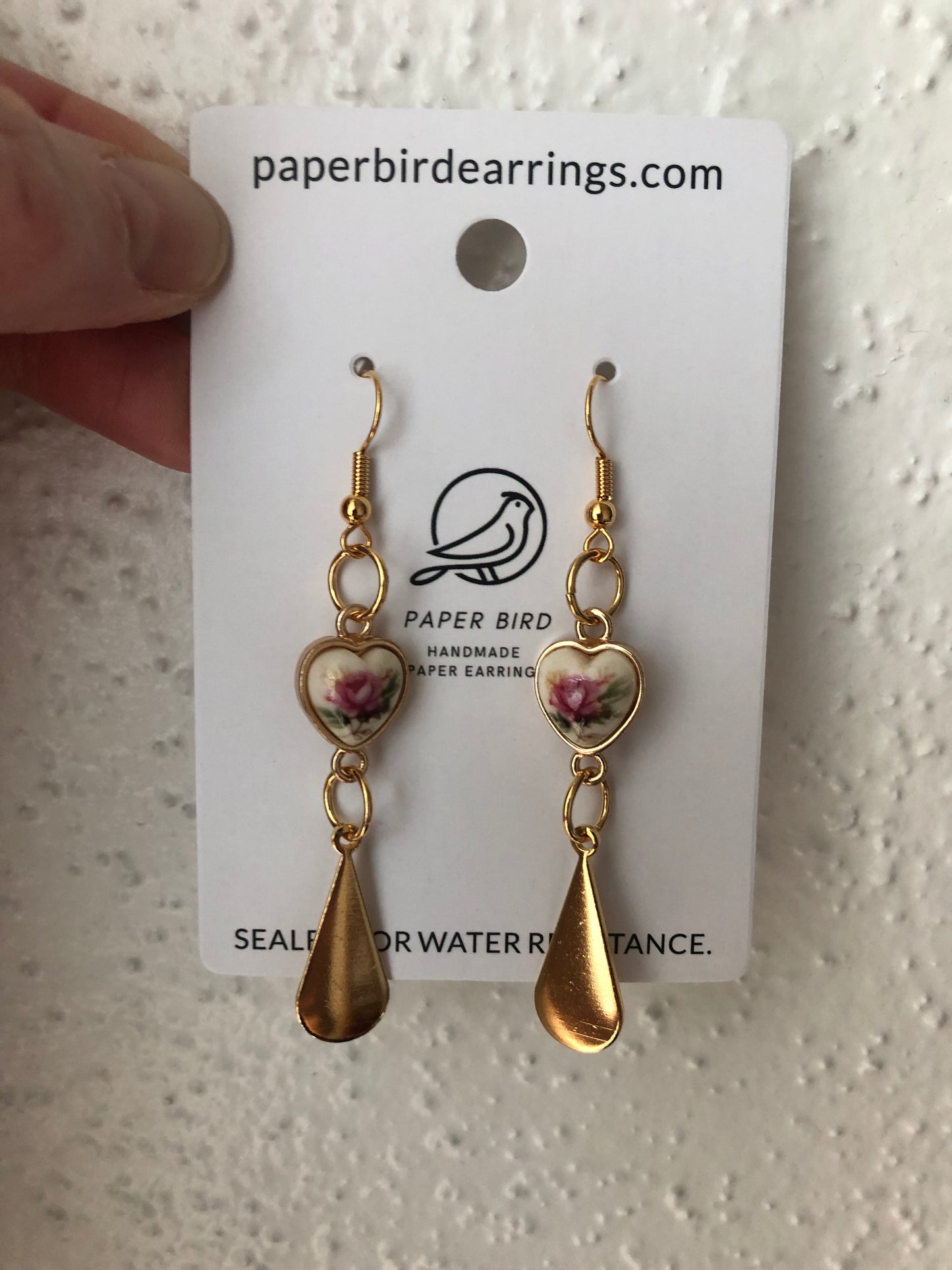 Vintage heart and flower earrings