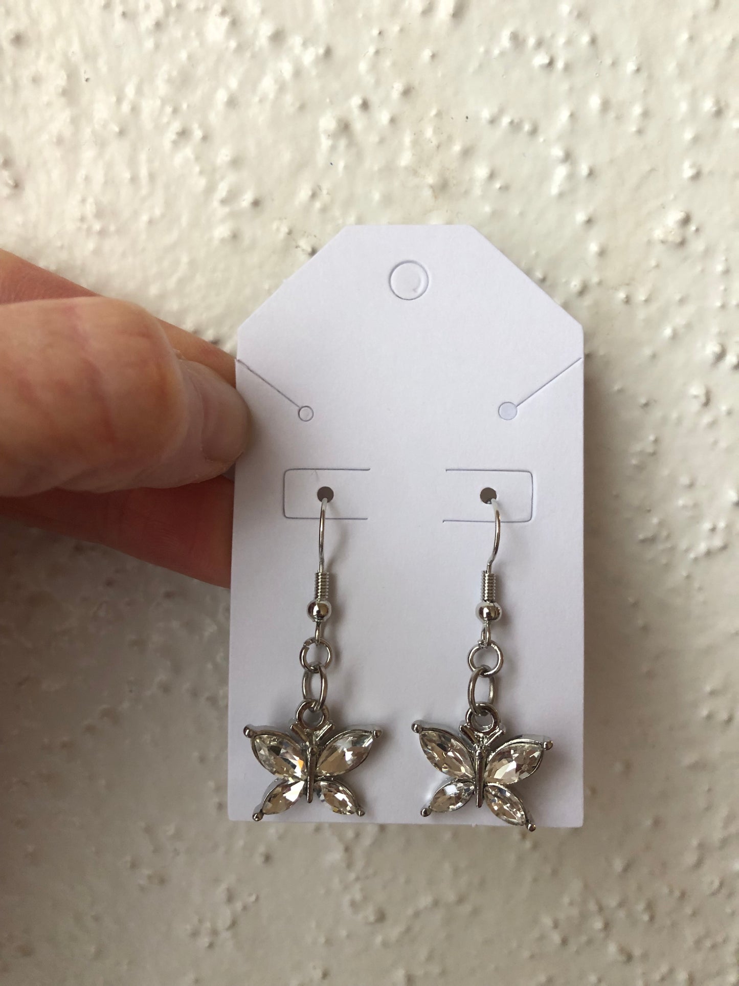 Butterfly rhinestone earrings