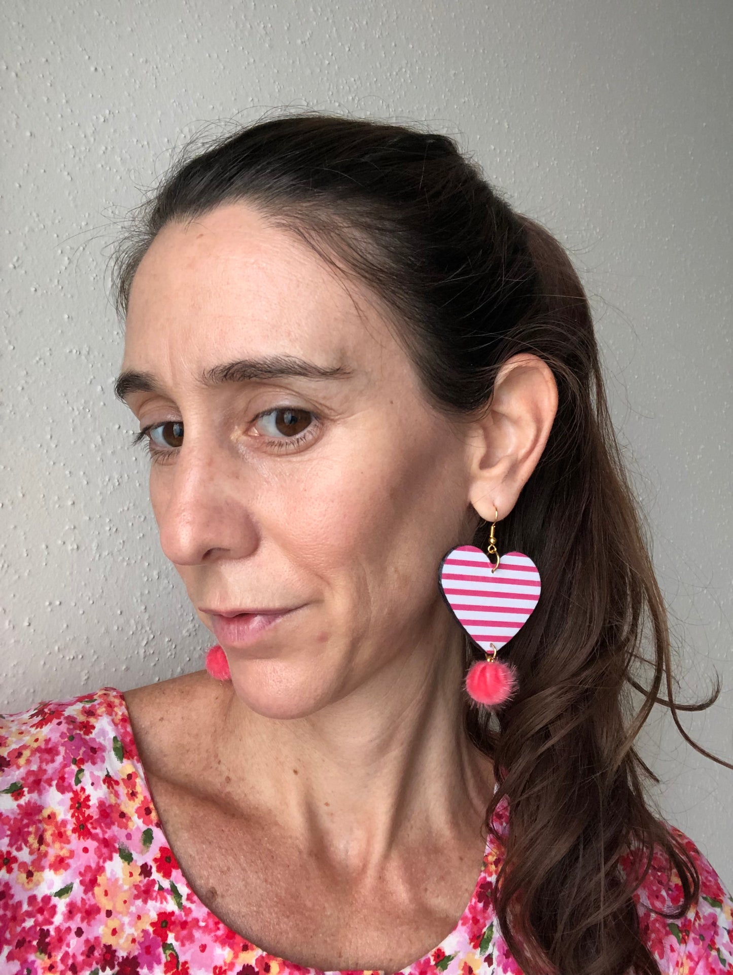 Pink striped heart