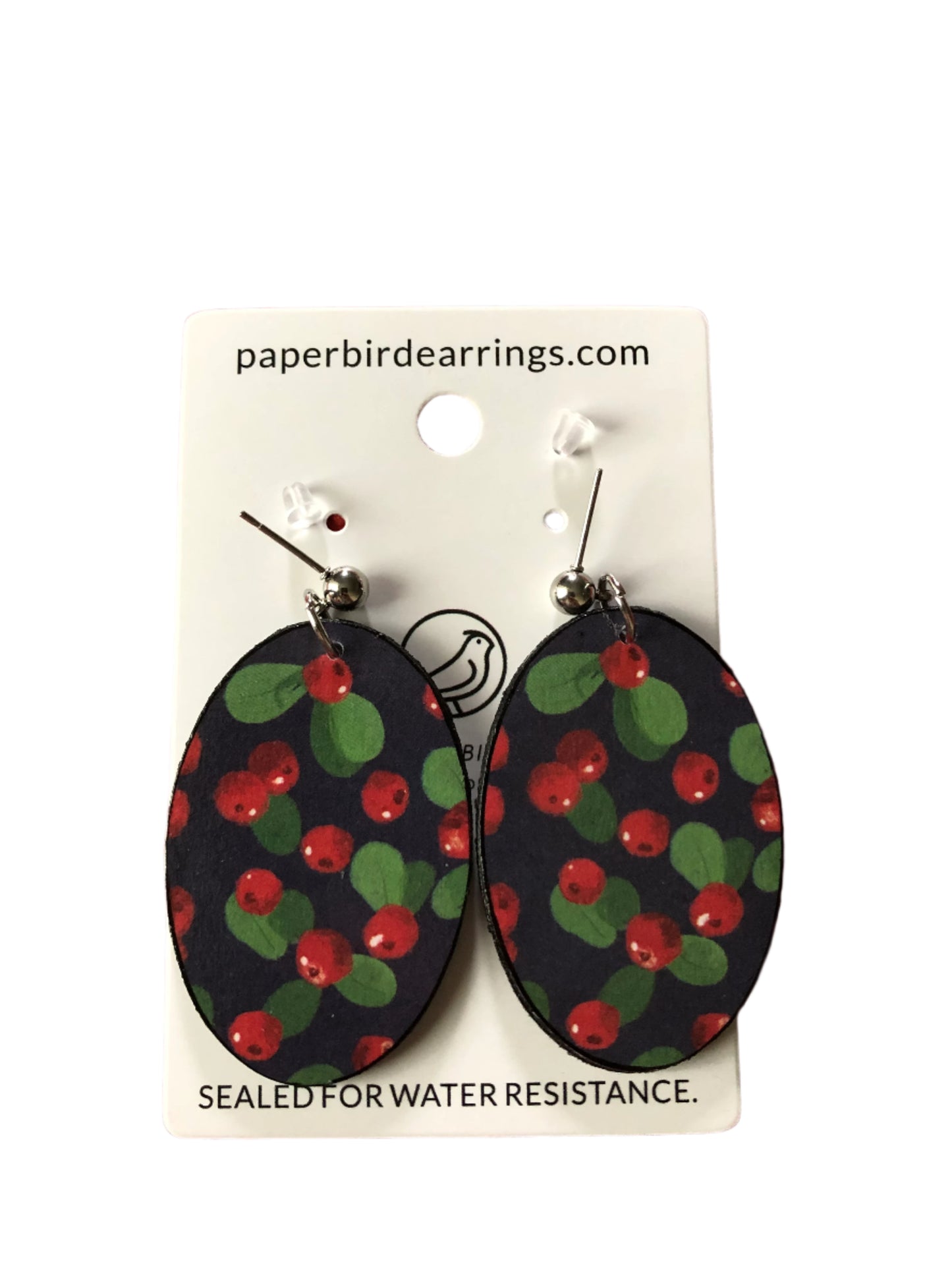 Cherry oval earrings
