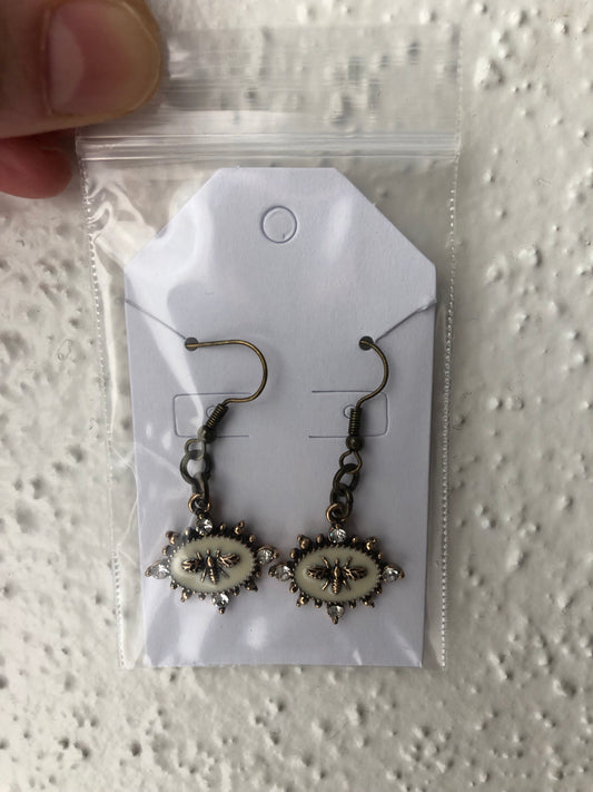 Bee rhinestone earrings