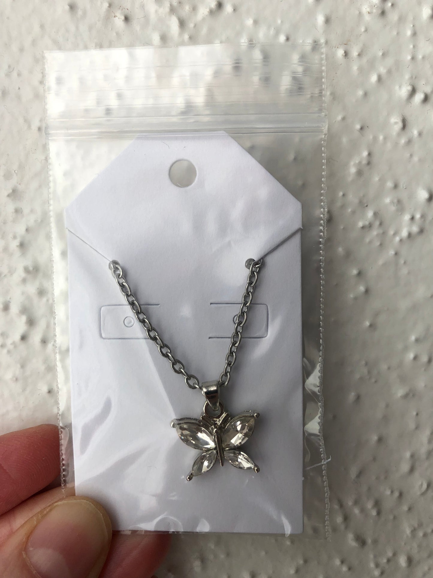 Butterfly rhinestone necklace