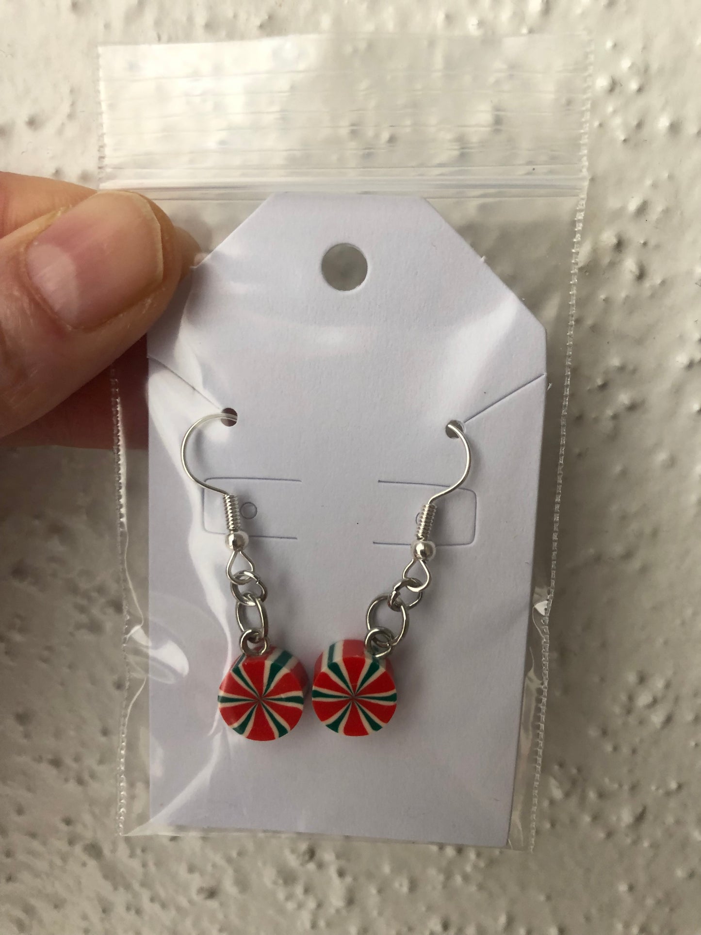 Christmas peppermint candy earrings