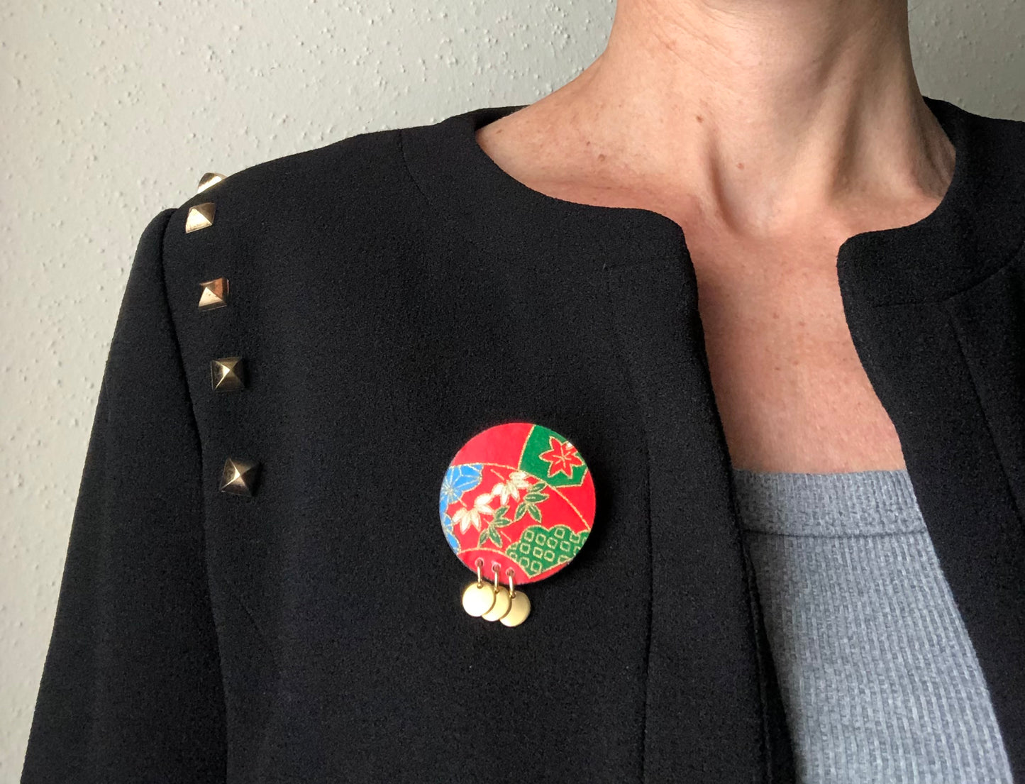Red & Green Brooch.