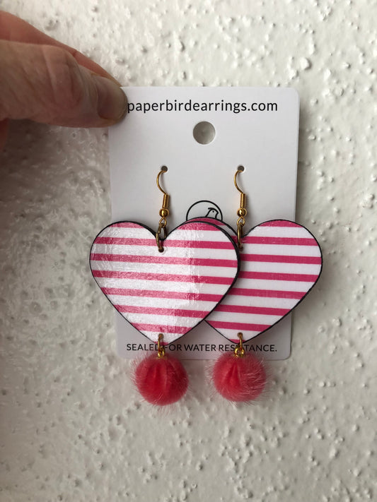 Pink striped heart