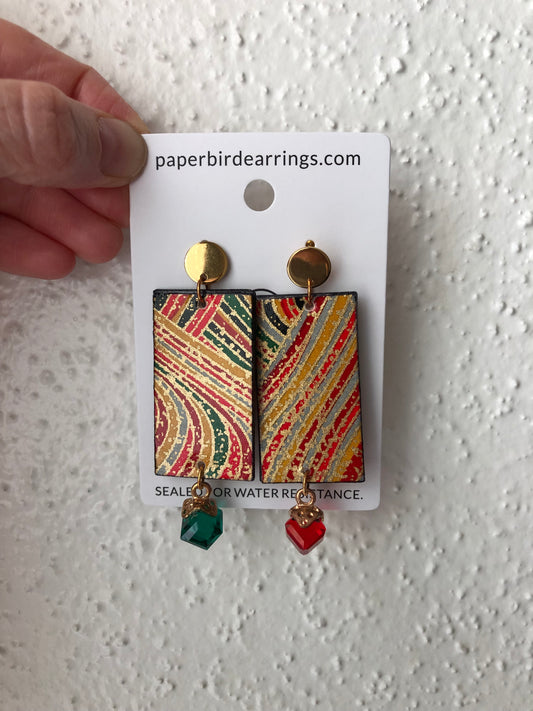 Gold red and green