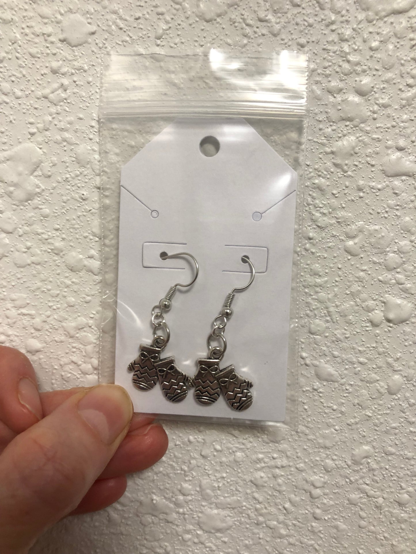 Christmas ornament earrings on silver