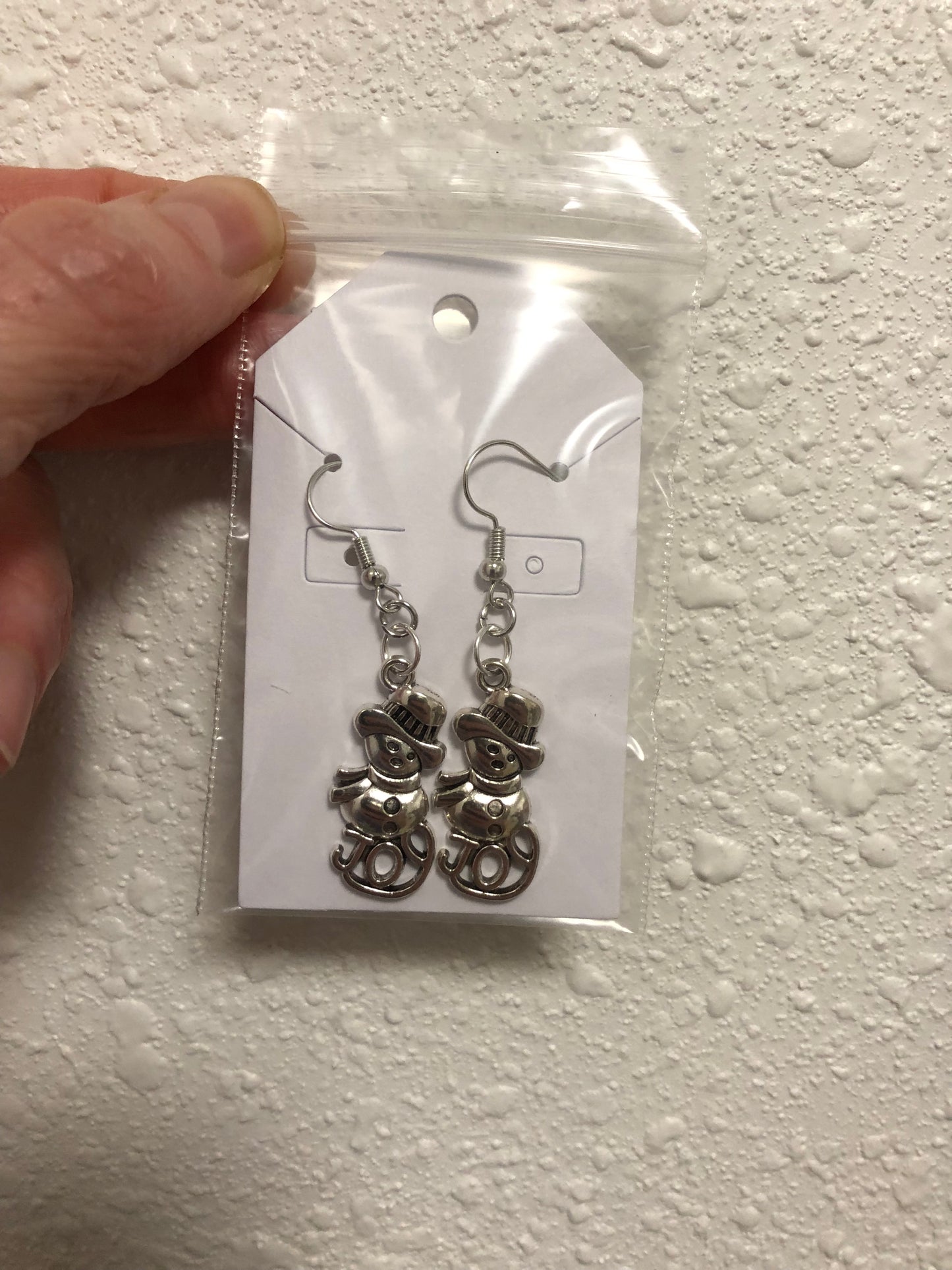 Christmas ornament earrings on silver