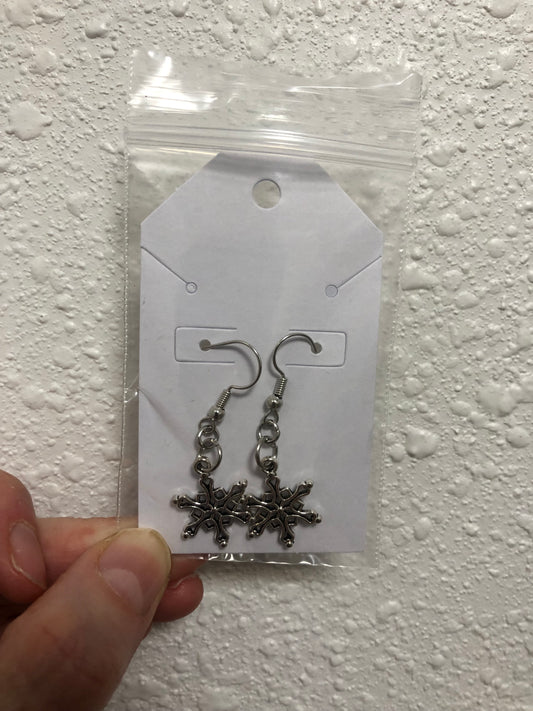 Christmas ornament earrings on silver