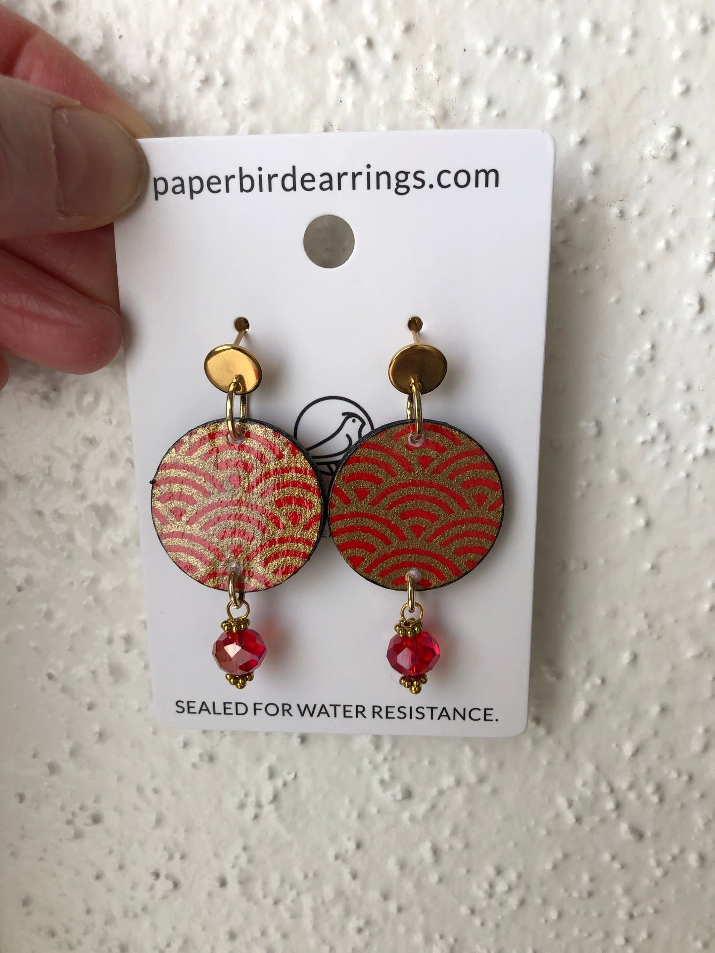 round red and gold earrings