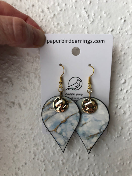 stone paper reverse teardrop earrings